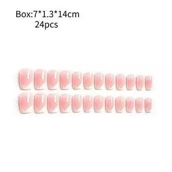 Hand Wearing Nail Nails Fashion Highgrade Cute Pink Blush Nail Patch Style