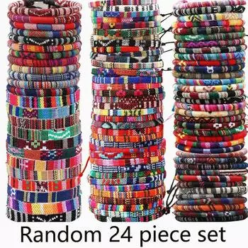Hand-woven bracelets, 24-36-48-72-piece set, colorful