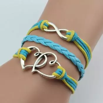 Модный орнамент ручной работы, горячая распродажа, браслет Doppel Herz Big Eight, оптовая поставка, в наличии, многослойный плетеный браслет