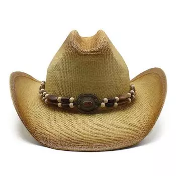 Hand-Woven Five-Point Paper Straw Hat Panama European And American Style Jazz Hat Men S And Women S Spring And Summer Hat M56-58cm хаки