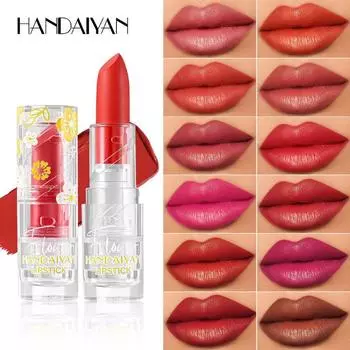 HANDAIYAN 12 цветов бархатная матовая губная помада макияж нюдовая губная помада макияж косметика водостойкий матовый оттенок бальзам для губ кремовый пигмент 01