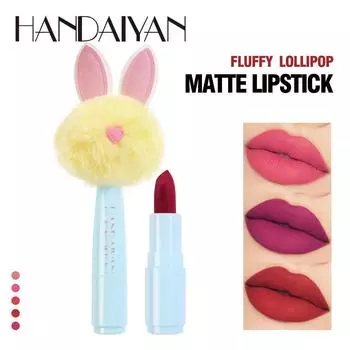 HANDAIYAN 5-цветные плюшевые мини-пельмени с кроликом, матовая помада с укропом, красная 01