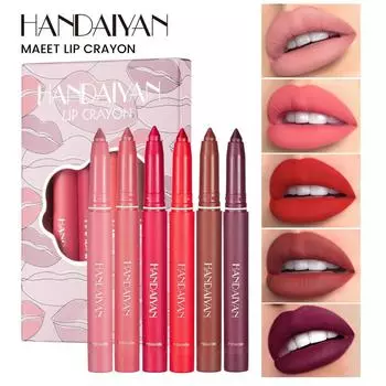 HANDAIYAN 6 Lippen Snder Plakke Om Cup Matte Red Pen Lip Line Pen Костюм A