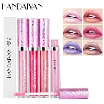 HANDAIYAN Diamond Pearl Light Глазурь для губ Не прилипает Блеск для губ «Чашка Русалки» Красный бриллиантовый блеск Блеск для губ 01