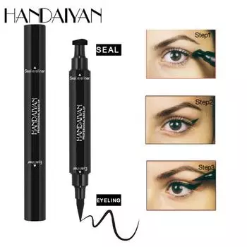 HANDAIYAN Двуглавая черная подводка для глаз с треугольным уплотнением для макияжа и красоты чёрный