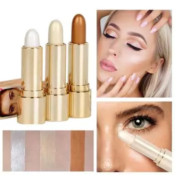Handaiyan Face Brighten Cosmetic Contour Face Bronzer Shimmer Highlighter Stick Concealer Cream Инструмент для макияжа 01