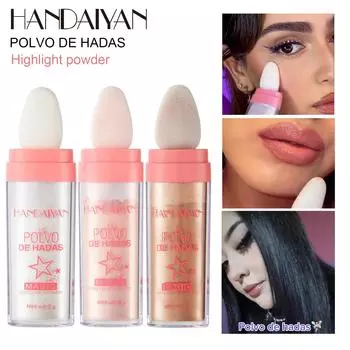 HANDAIYAN Fairy Highlighter Pat Powder Pearl-Toning Loose Powder Brightening Body Highlighter Powder 9G
