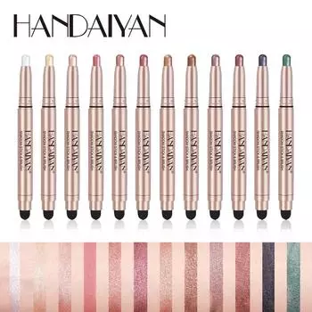 HANDAIYAN Lazy High-gloss Shadow Stick Set, жемчужно-матовая ручка Silkworm, тонкая блестящая ручка для теней 12pcs