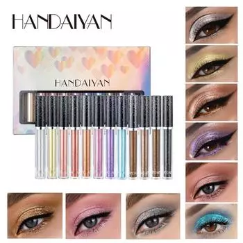 HANDAIYAN Make-up Тени для век 12 Жидкая подводка для глаз Ручка-ручка Декоративные жемчужные тени для век Ручка Блестящие тени для век Раствор 12PCS