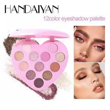 HANDAIYAN Makeup 12 Цветная пластина для теней для век Жемчужно-матовые тени для век