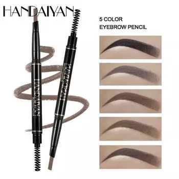 HANDAIYAN пятицветная кисть с двойной головкой, автоматически вращающийся карандаш для бровей, водостойкий без размазывания, треугольные буквы для бровей 01
