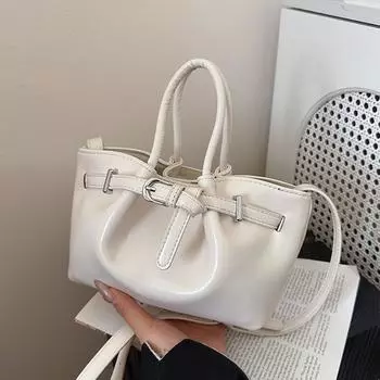 Handbag bag women s spring new bucket bag high sense fashion simple shoulder messenger bag tide белый