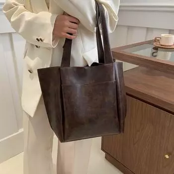 Сумка модная большая вместительная сумка 2024 новая минималистичная и атмосферная женская сумка однотонная подмышечная сумка через плечо