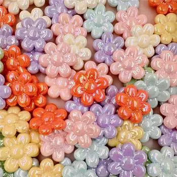 Handcrafted 31.3mm Loose Beads 5pcs Sunflower Beads DIY With Hole Charms Creative Beaded Material Acrylic For Jewelry Making Flower Shape Accessories about31.3mm 5pcs розовый