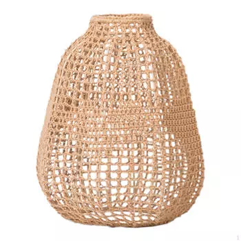 Потолочный фонарь ручной работы, плетеный абажур для подвесного светильника для кухни жёлтый