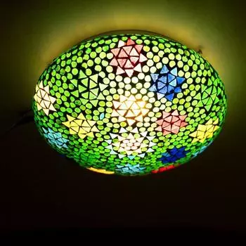 Handcrafted Mosaic Multicoloured Designer Glass Ceiling Light