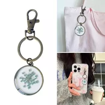 Брелок ручной работы из смолы, настоящий цветок, брелок, уникальный кулон на сумку, стильный брелок на сумку, красивые повседневные украшения для ключей 2