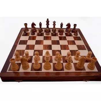 Handcrafted Rosewood Unique Chess Board Set Foldable Secure Storage for Magnetic Pieces with Extra Queens Chess Set for 2 Players Kids and Adults
