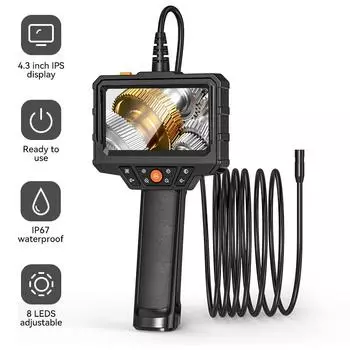 Handhel промышленный эндоскоп 1080P4,3 IPS экран жесткий кабель камера для осмотра канализационных труб бороскоп IP67 водонепроницаемый 2000 мАч 1m