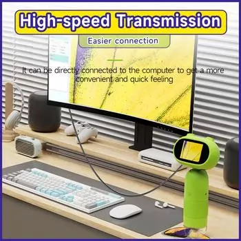 Handheld Digital Microscope with 2 IPS Screen 1000x Microscope for Kids Coin Microscope with 8 Leds PC View