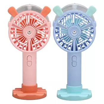Handheld Fan Automatic Spraying USB Charging Humanized Grille Design Low Noise 3 Speed Portable Fan Pink
