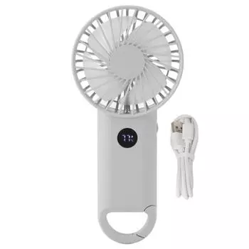 Handheld Fan Multifunction 100 Levels Stepless Speed Intelligent Digital Display USB Rechargeable зелёный