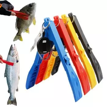 Handheld Fish Gripper with Retractable Keychain Ergonomic Handle Lightweight Portable Multi-function Fish Grabber Fish Control Clamp Pliers красный