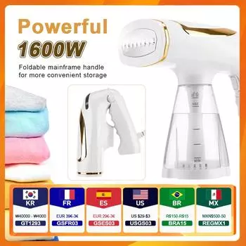 Handheld Foldable Steam Iron Garment Steamers Ironing Machine Travel Portable Ironing Machine Garment Ironing Machine Steamer UK белый