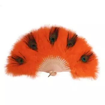 Handheld Folding Hand Fan Soft Thick Feathers Feather Dance Fan Peacock Feather Fan Party