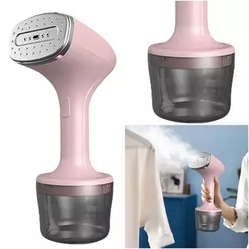 Handheld Garment Steamer Fabric Wrinkles Remover Detachable Water Tank Steam Iron Portable Iron Steamer for Clothes us розовый