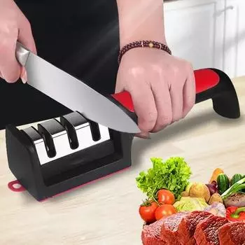 Handheld Multi-function 3/4Stages Type Quick Sharpening Tool With Non-slip Base Kitchen Knives Accessories Gadget L