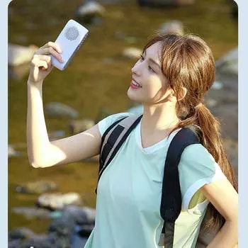 Handheld portable cold compress fan for home, office, outdoor, makeup зелёный