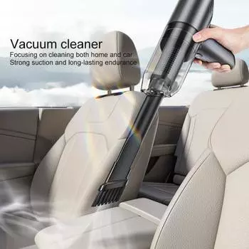 Ручной перезаряжаемый пылесос 6000pa, сильное всасывание, низкий уровень шума, беспроводной портативный многофункциональный автомобильный пылесос для удаления пыли чёрный
