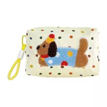Handheld Travel Toilet Bag Zipper Makeup Pouch Portable Cartoon Puppy Cosmetic Bag Stationery