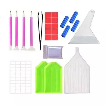 Handicraft Time Diamond Art 2 Types Creation Kit 54 шт. Ручка, шпатель, лоток, бисер, художественная вышивка, инструмент для рисования, набор для начинающих, набор инструментов для рукоделия 54 шт.