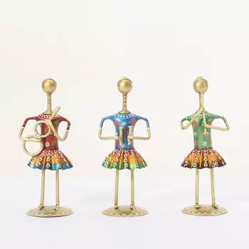 Handicraft Vintage Musician (Set of 3) | Home Decor for Living Room | Interior Decoration | Musician Figurine Decor Showpiece (Multicolor)