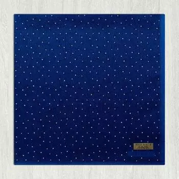 Handkerchief Men Portable Pure Cotton Sweat-Absorbent Handkerchief Sweat-Wiping Full Cotton Thin Section Business Square Scarf Pocket Square Dark blue background color