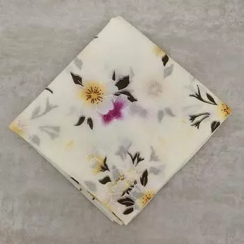 Handkerchief Women s Print Thin and Soft Combed Cotton Sweat-Absorbent Sweat-Wiping Portable Gift Fresh and Retro Pure Cotton Small Handkerchief Peach blossom apricot