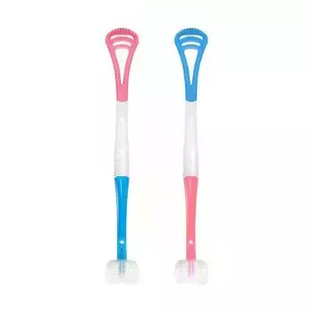 Handle Children Soft Bristles Three-sided Toothbrush Oral Care Tool Micro-Nano Kids Toothbrush синий