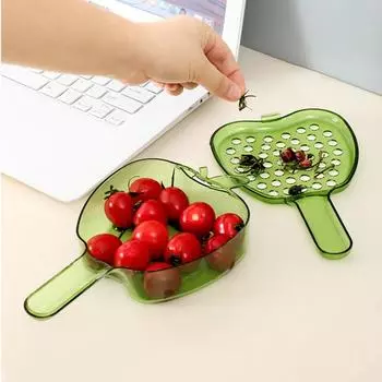 Handle Drain Basket Kitchen Home New Living Room Drip Basket Exquisite Small Fruit Plate Double Layer Fruit Washing Artifact
