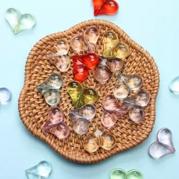 Handmade 20 шт. Серьги Ювелирные аксессуары Ручная работа 17 мм * 22 мм Ожерелье DIY Изготовление свободных бусин для сердца любви Прозрачная милая прокладка из акрила 20Pcs