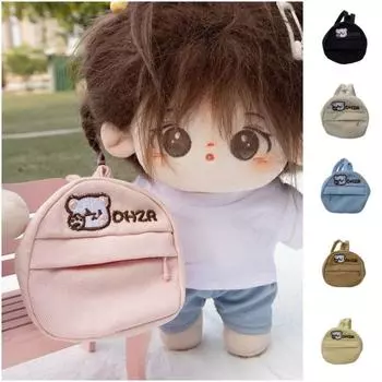 Handmade 20cm Cotton Doll Backpack Embroidery Mini Cartoon Backpack Doll Ornament хаки