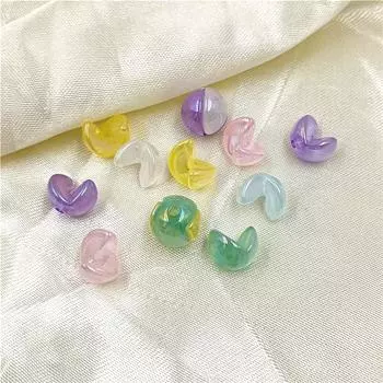 Handmade AB Красочные 10 шт. Круглые геометрические бусины для серег и ожерелий Свободные бусины Бусины 2 равных DIY Материалы ручной работы Изготовление ювелирных изделий разноцветный