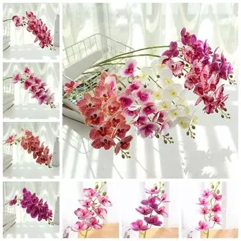 Handmade Artificial Phalaenopsis 11/7 Heads Simulation Flower Garden Decoration Style 13