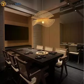 Handmade Bamboo Chandeliers Bamboo Lanterns Rattan Bamboo Chinese Japanese Restaurant Balcony Bedroom Hotel Lamps NO Bulb