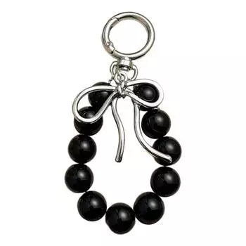 Handmade Beaded Key Chain with Bowknot Keychain Phone Charm Bag Pendant Keyring Ornament for Wallet Purse Backpack