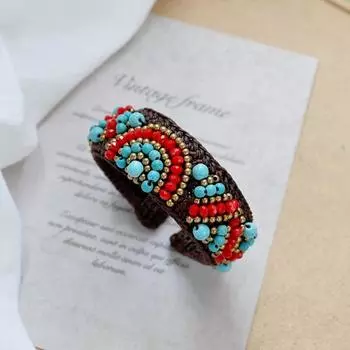 Handmade bohemian ethnic style bracelet woven natural stone retro personalized Tibetan bracelet with jewelry women