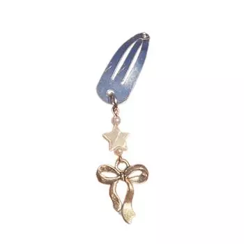 Handmade Bow Hairpin Star Bowknot Pendant Hair Clip Stylish Women Girls Hair Barrettes Wedding Hair Barrette Decoration 1