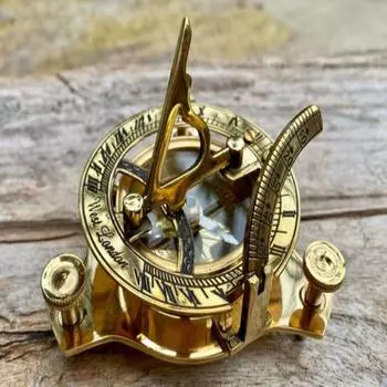 Handmade Brass Nautical Sundial Compass –7.62 cm, как