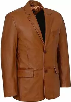 Handmade Brown Men s Genuine Lambskin Leather Blazer Coat Formal Party Business S коричневый